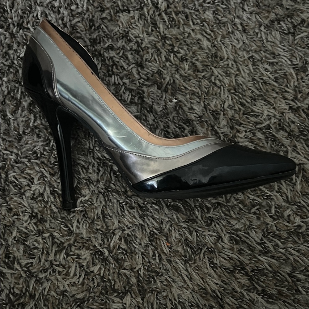 Anne Michelle Black and Silver Heels